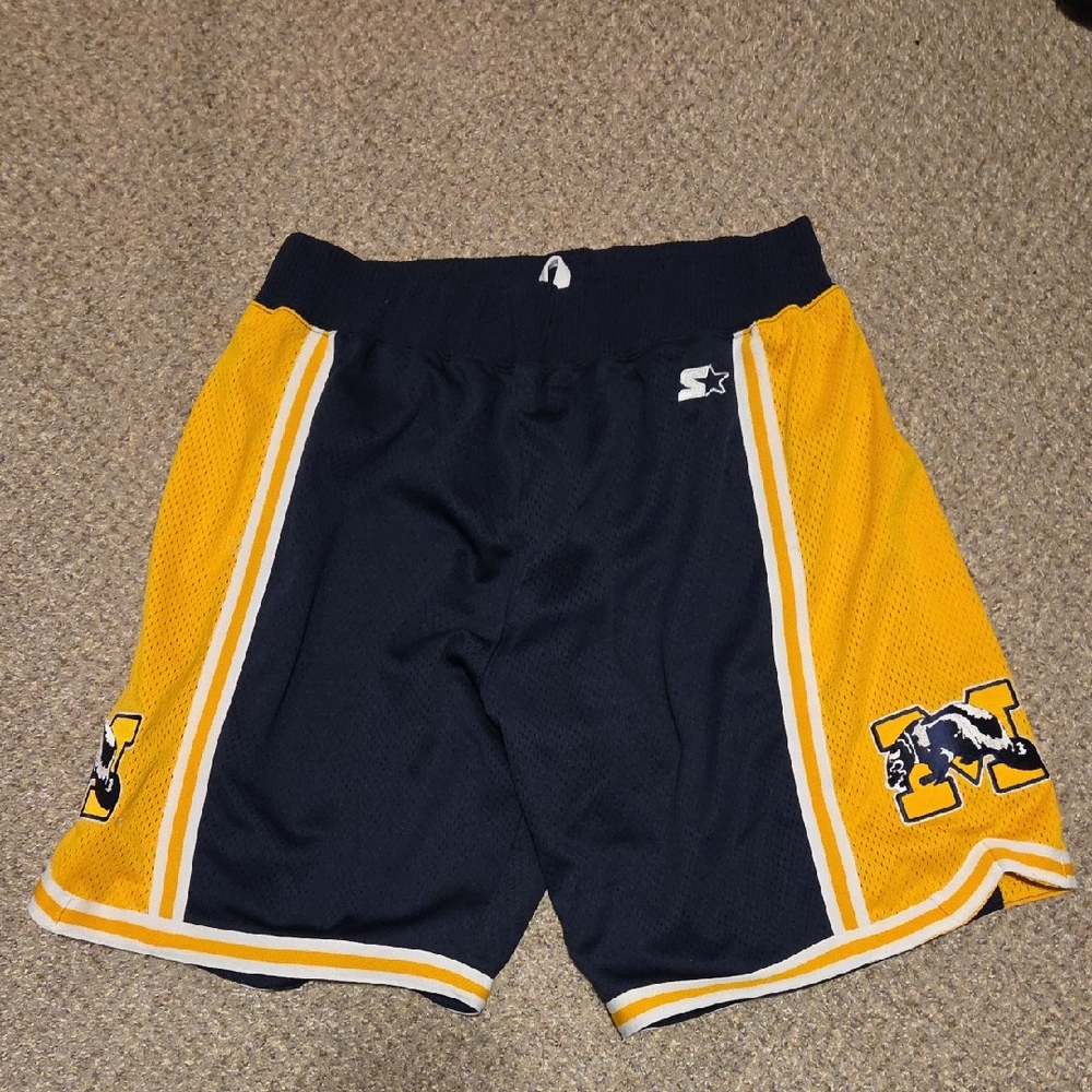 STARTER Michigan Wolverines Shorts (Blue & Maize)